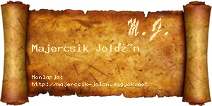 Majercsik Jolán névjegykártya