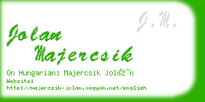 jolan majercsik business card